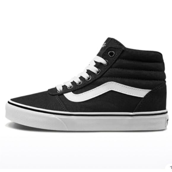 Vans | Women’s Ward Hi Top Black White Lace Up Sneakers Shoes 9 - Picture 1 of 10